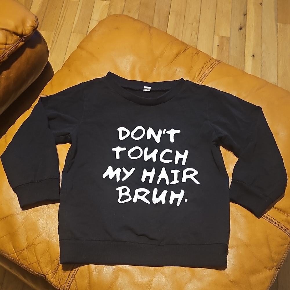 Shein-Size 110 Or 4-Kids‎ Black Graphic Sweatshirt
